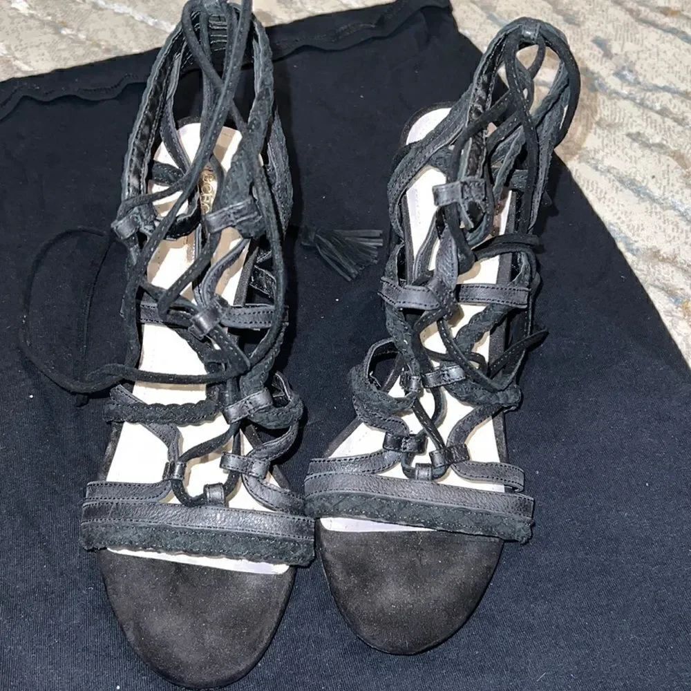 Suede strappy heels  